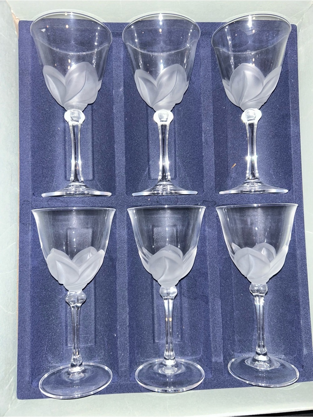 6 Stunning J.G Durand Cristal d’Arques Wine Glasses. Florence Pattern , 1970